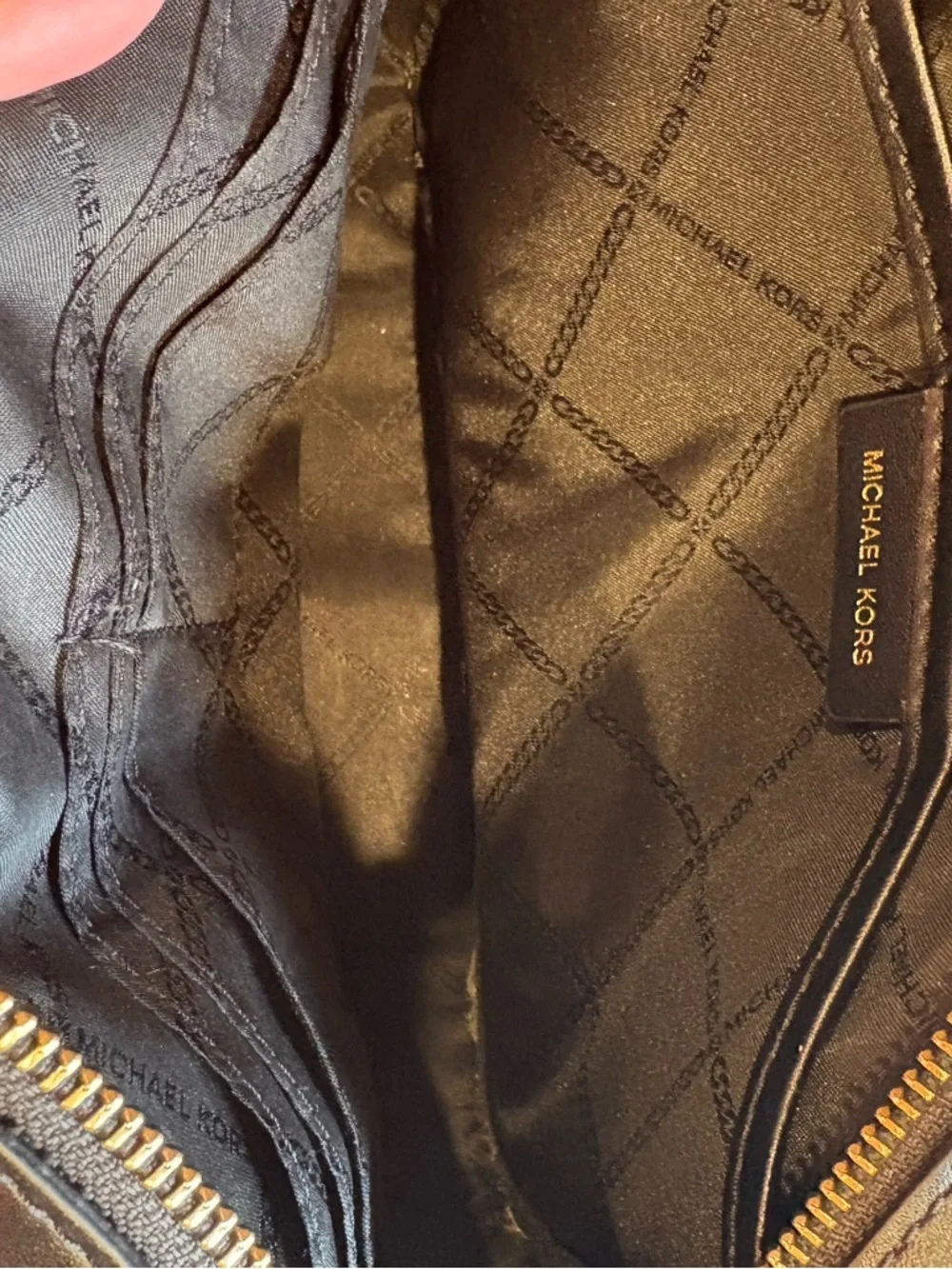 Michael Kors Brown/Gold and Black Signature MK Logo Crossbody Bag - Picture 4 of 12